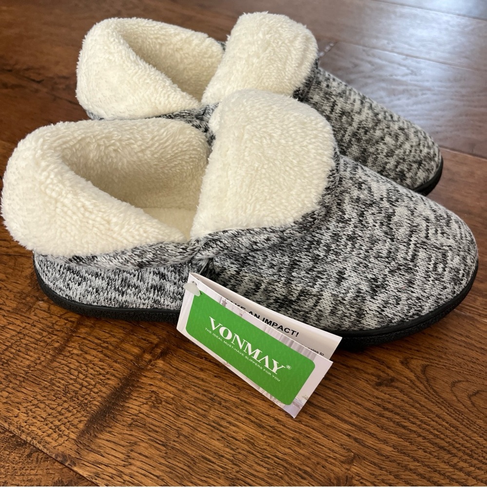 VONMAY Womens Comfy Boots Slippers Memory Foam Ankle-High House Shoes Outdoor